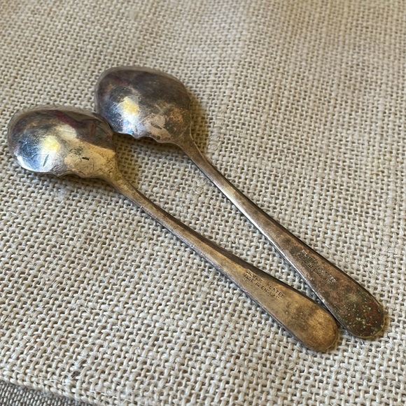 Vintage silver plate England Jelly or Jan tea spoons set of 2 - Picture 6 of 8